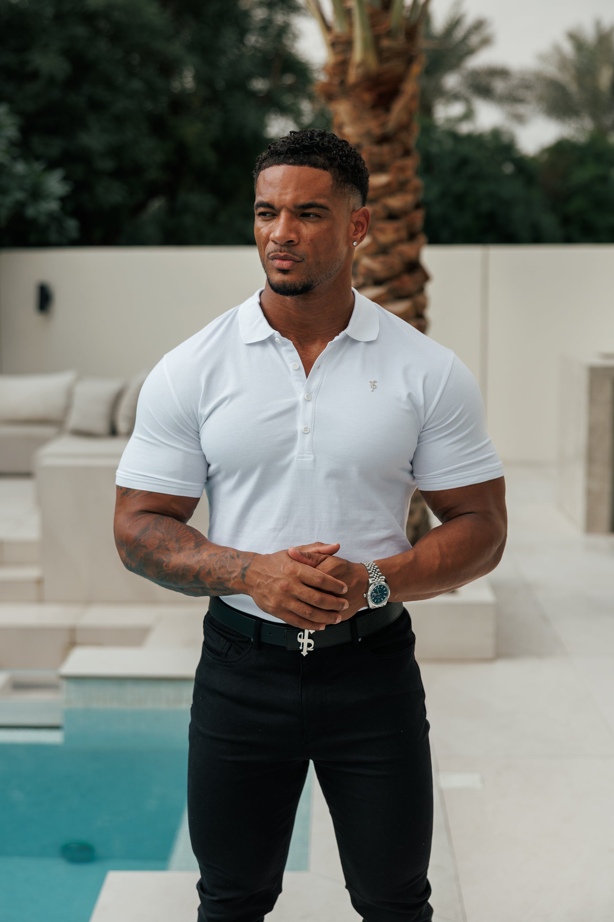 Black / Silver Polo Shirt - FSH1403
