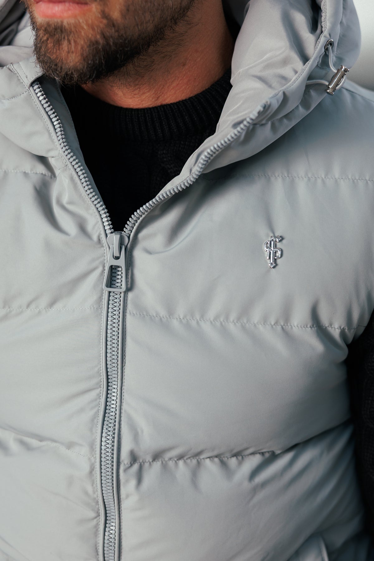 Mid Grey Padded Hooded Gilet - FSN244 (PRE ORDER 24TH OCTOBER)