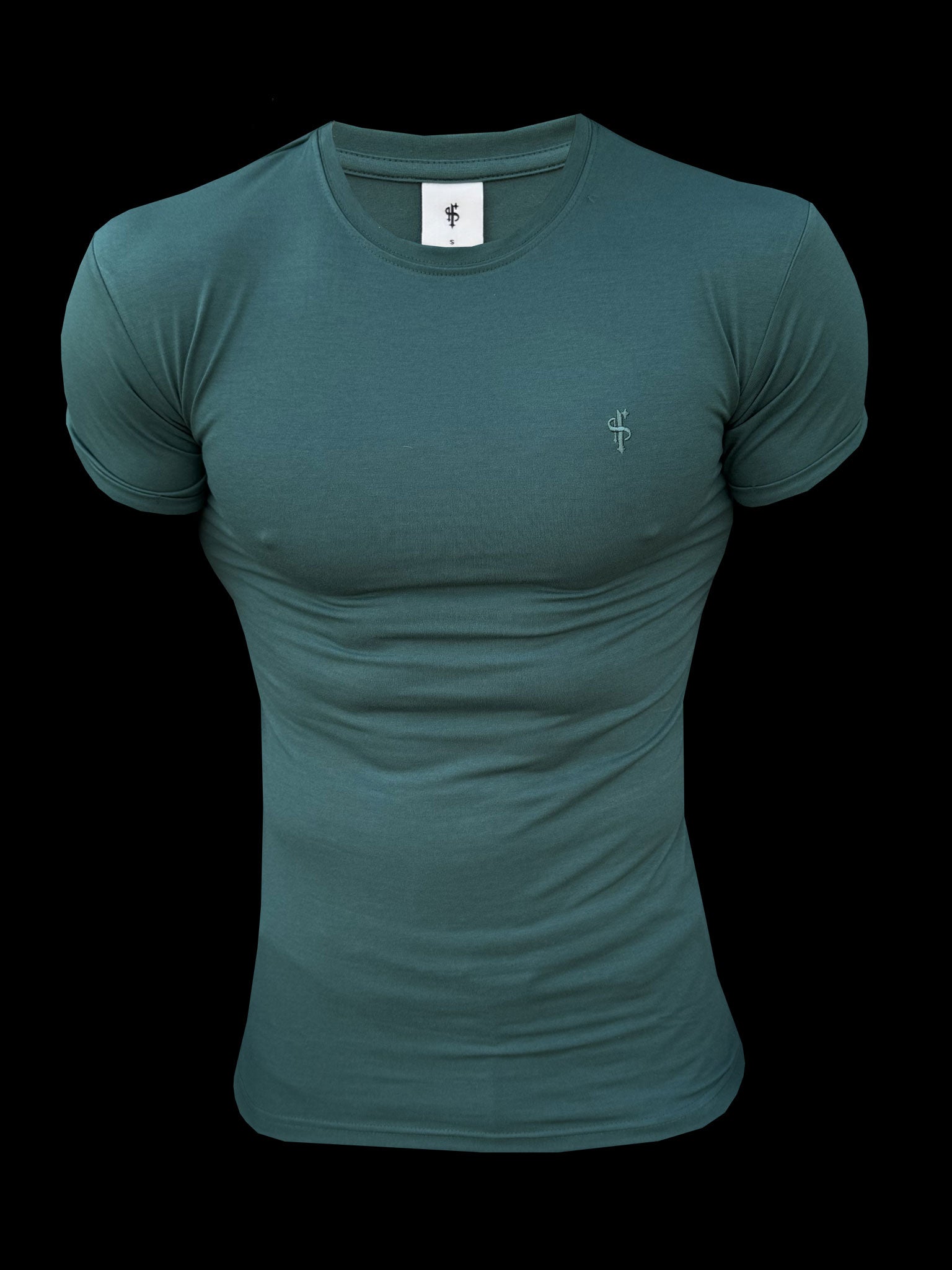 Forest Green Viscose Crew T-Shirt Short Sleeve - FSH1508