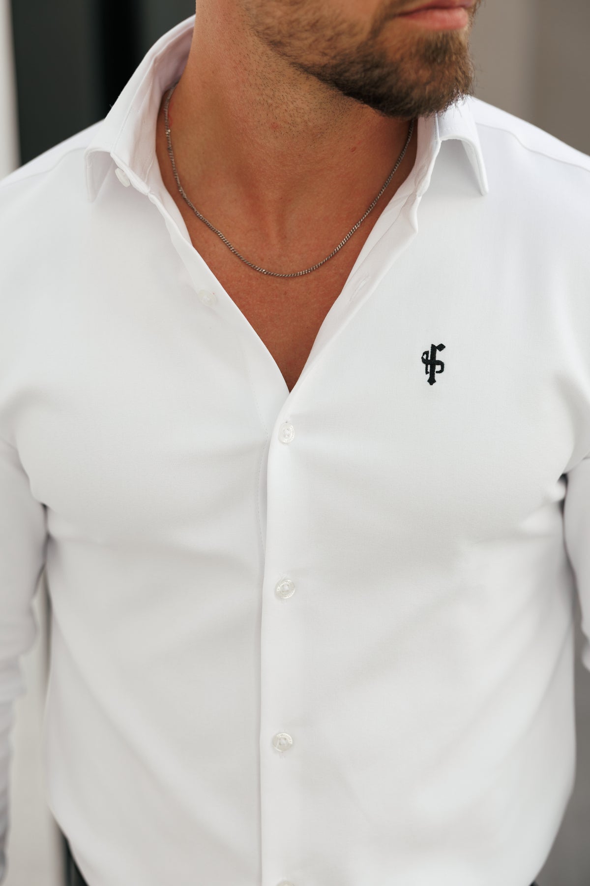 Classic Scuba White Long Sleeve Stretch with Cutaway Collar - FS1240 (PRE ORDER 12TH NOVEMBER)