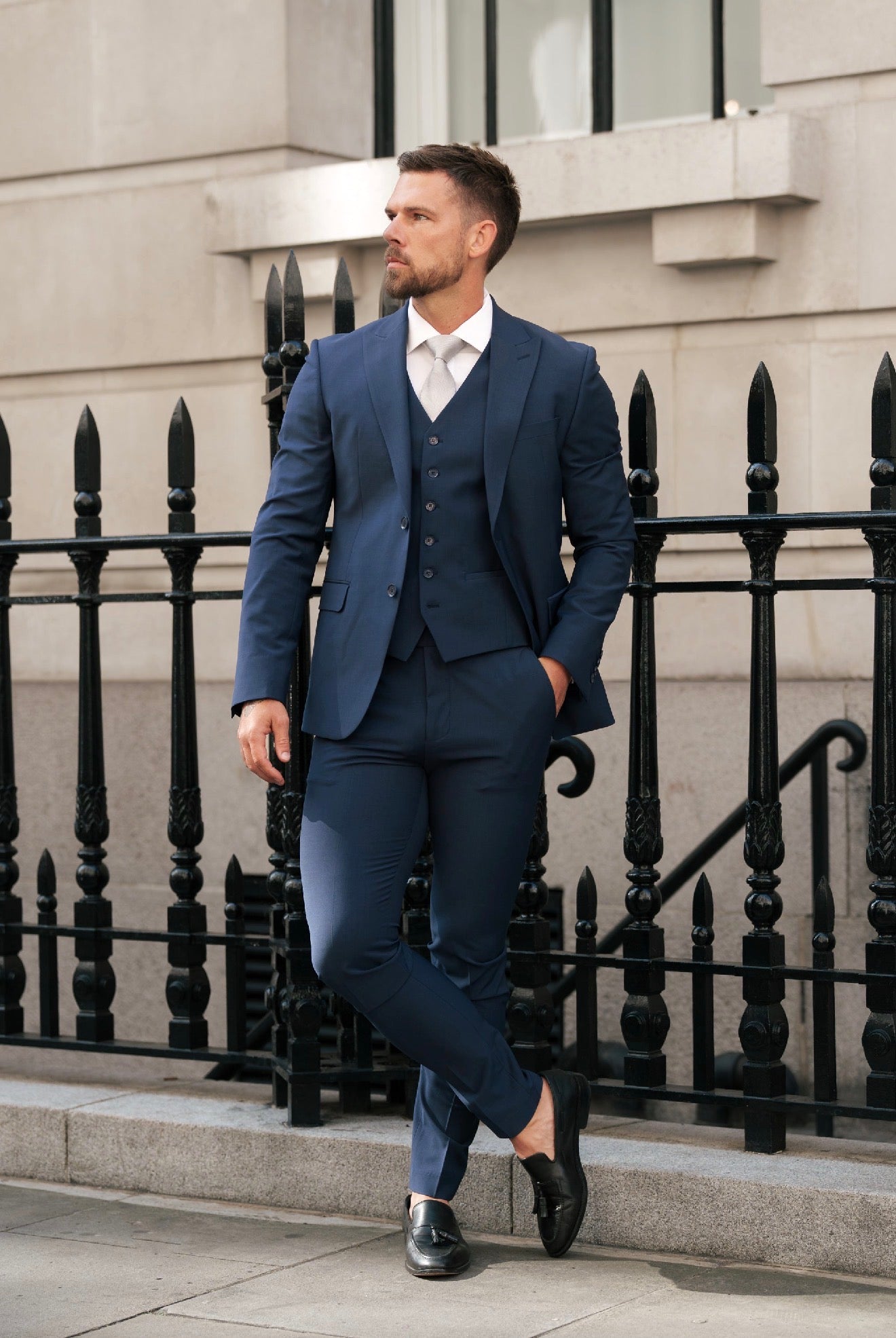 Slim Formal Midnight Blue Stretch Trousers - FST044