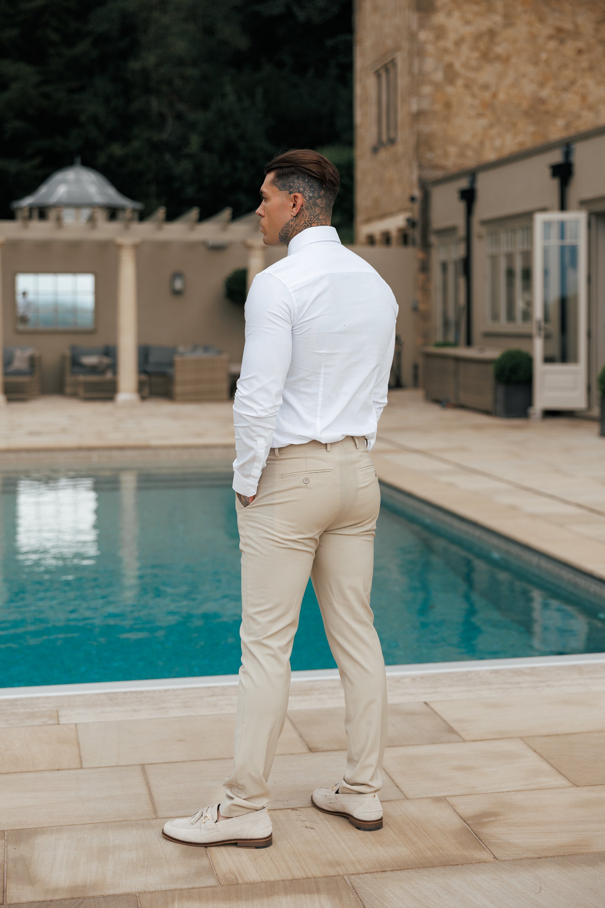 Super Slim Stretch Classic White with Cutaway Collar - FS1183