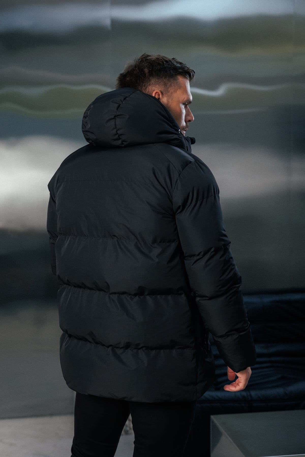 Black Padded Coat with Hood - FSN234E (PRE ORDER 24TH OCTOBER)