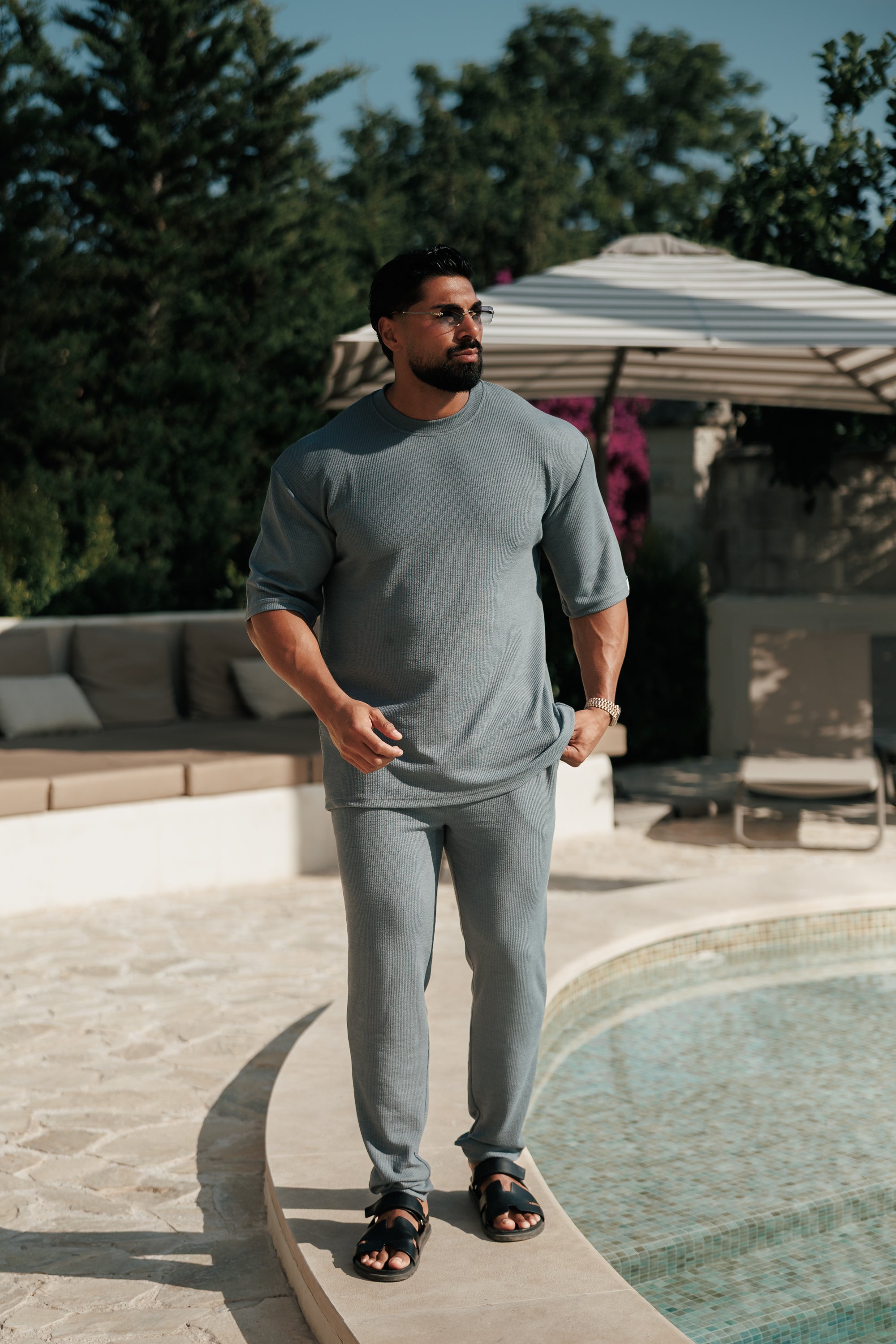 Jersey Cord Slim Gunmetal Trousers - FSR092 (PRE ORDER 15TH JUNE)