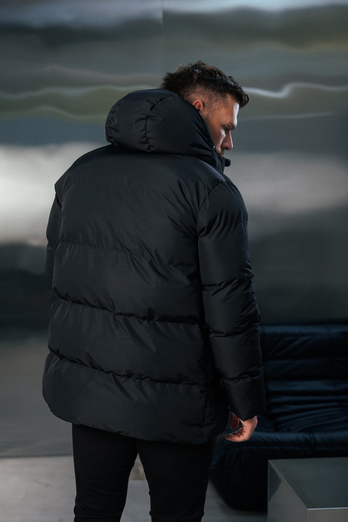 Black Padded Coat with Hood - FSN234E (PRE ORDER 24TH OCTOBER)