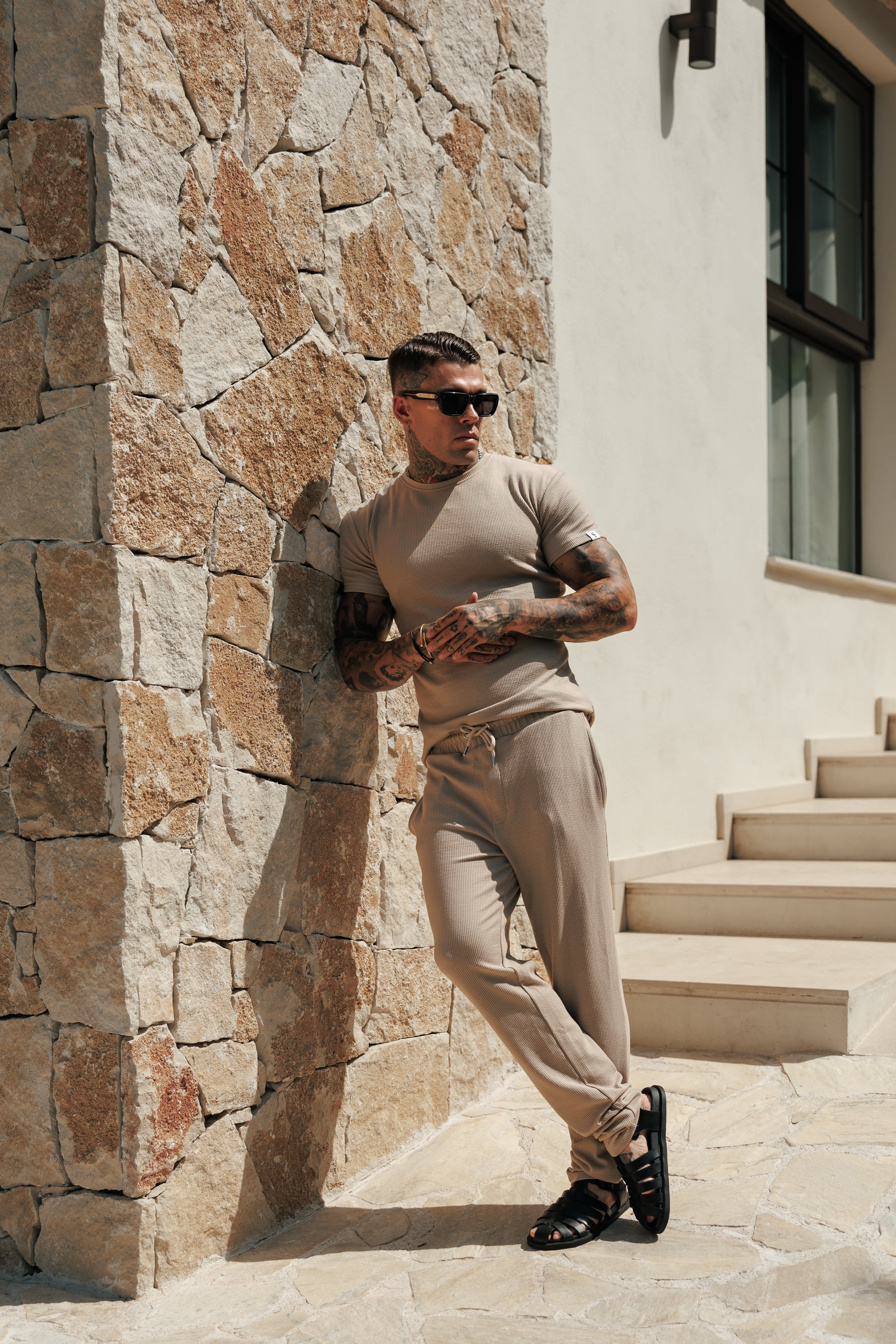 Jersey Cord Beige T-Shirt - FSR097