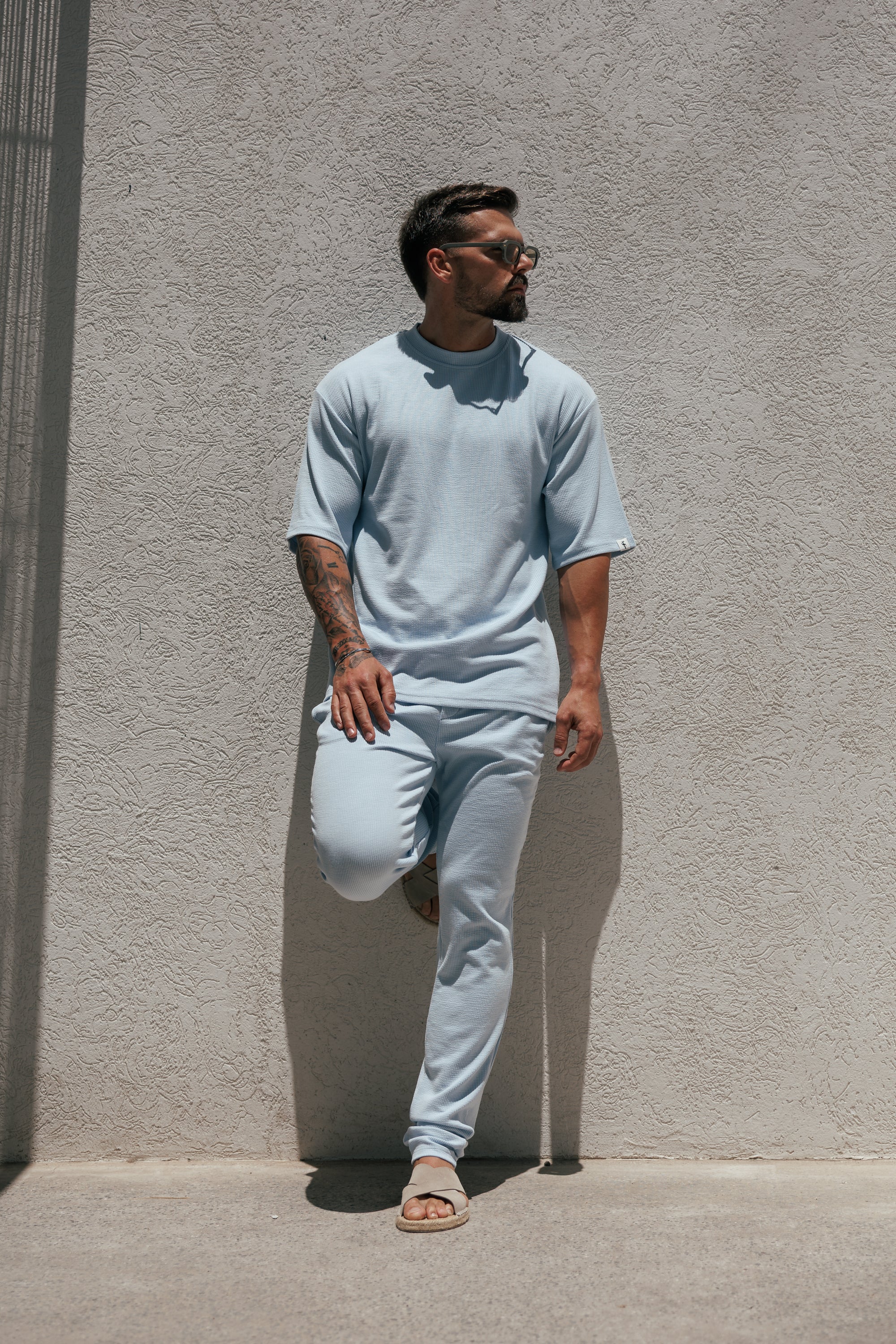Jersey Cord Slim Light Blue Trousers - FSR090 (PRE ORDER 12TH JUNE)