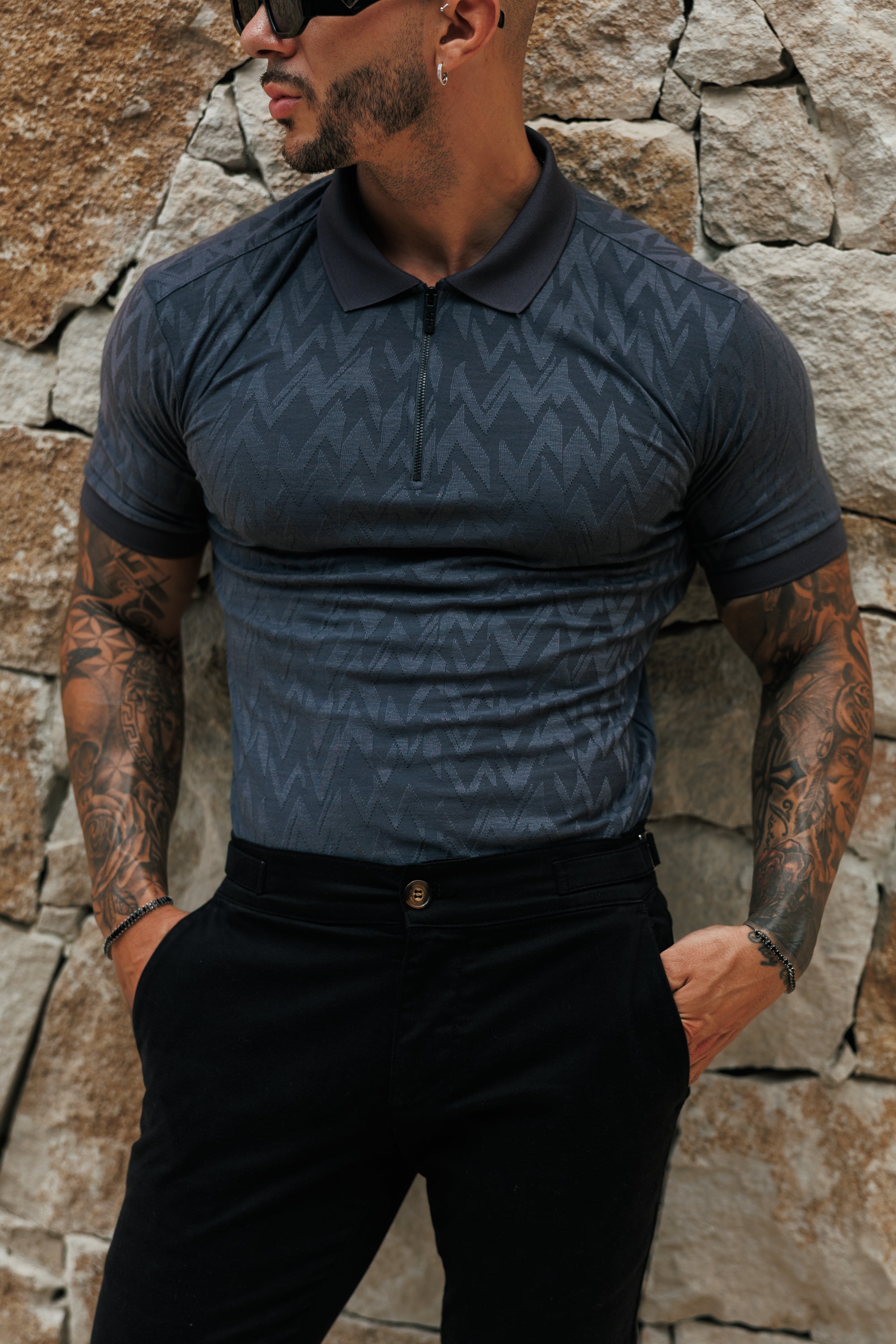 Black Chino Trousers With Side Adjuster - FSH1491