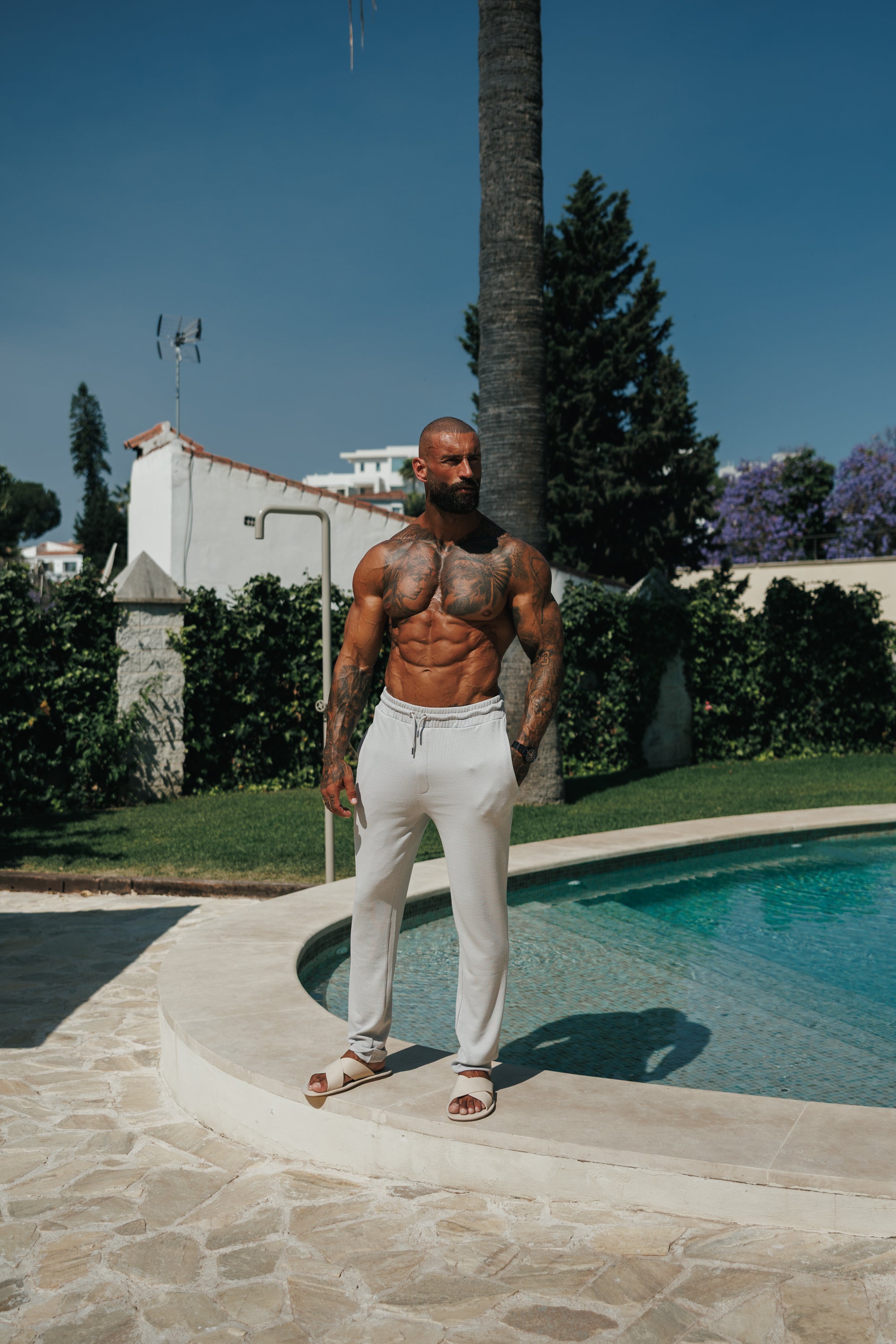 Jersey Cord Slim Light Grey Trousers - FSR091 (PRE ORDER 30TH JUNE)
