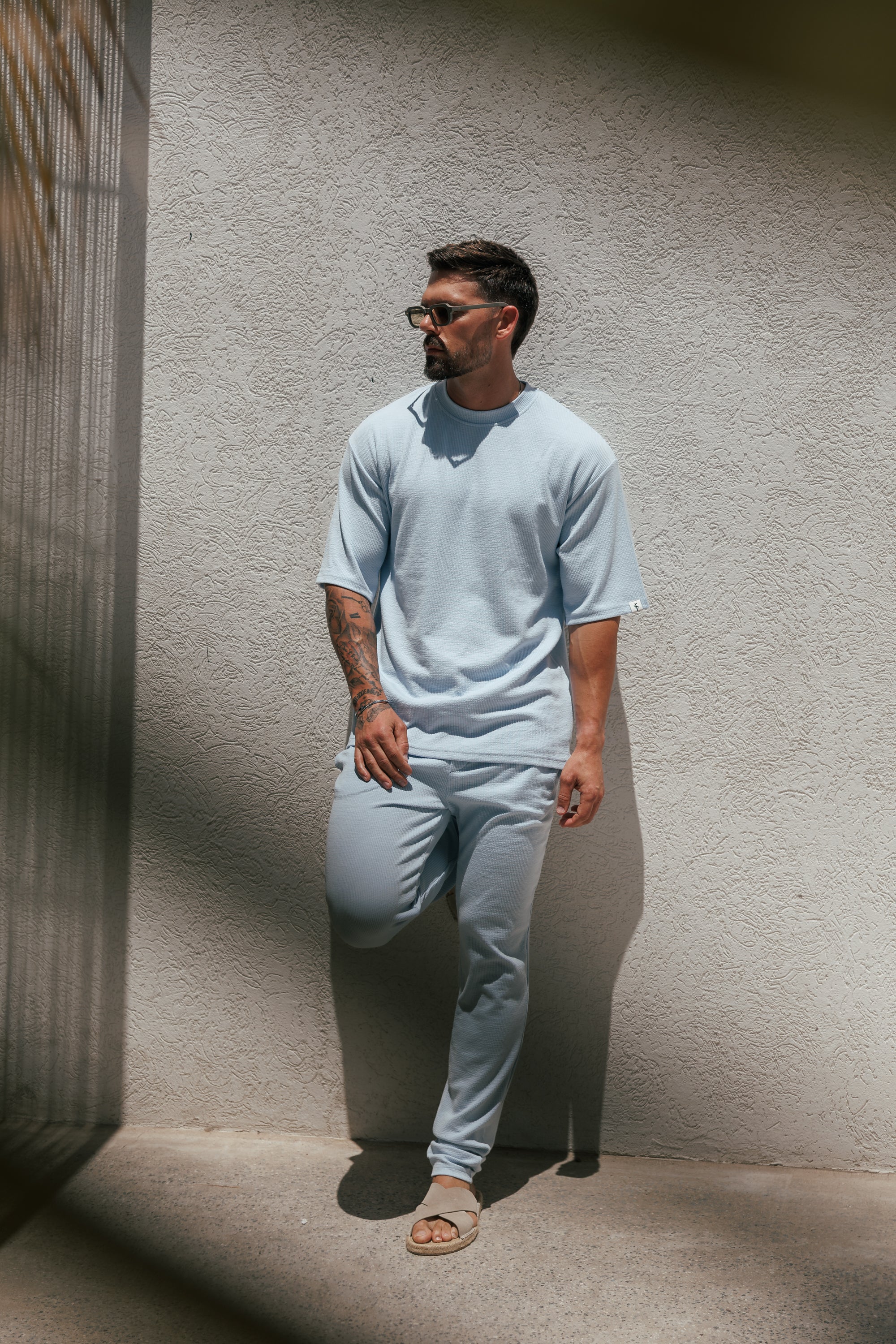 Jersey Cord Slim Light Blue Trousers - FSR090 (PRE ORDER 12TH JUNE)