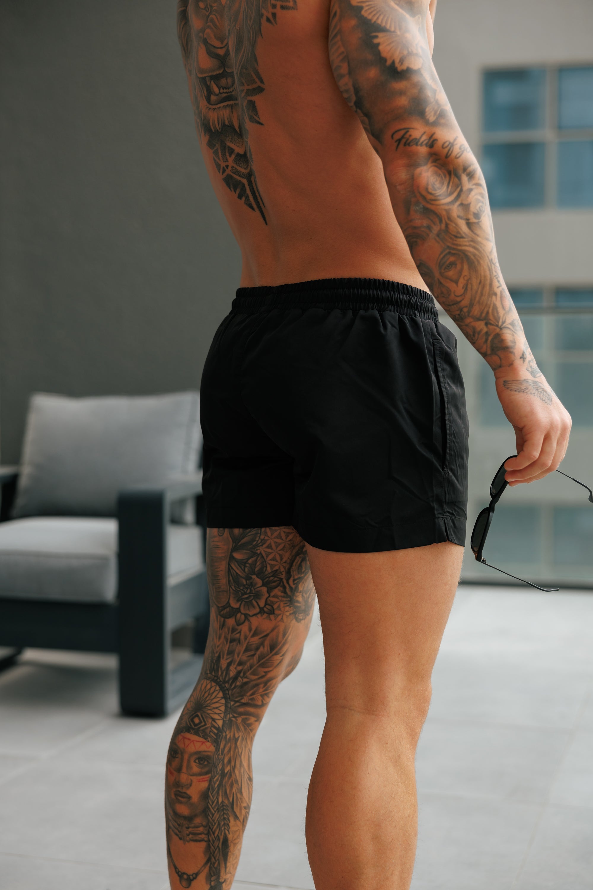 Black / Silver Swim Shorts - FSH1316