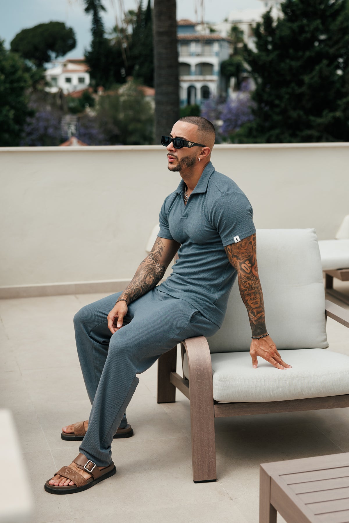 Gunmetal Jersey Cord Revere Polo Short Sleeve - FSR153 (PRE ORDER 22ND SEPTEMBER)