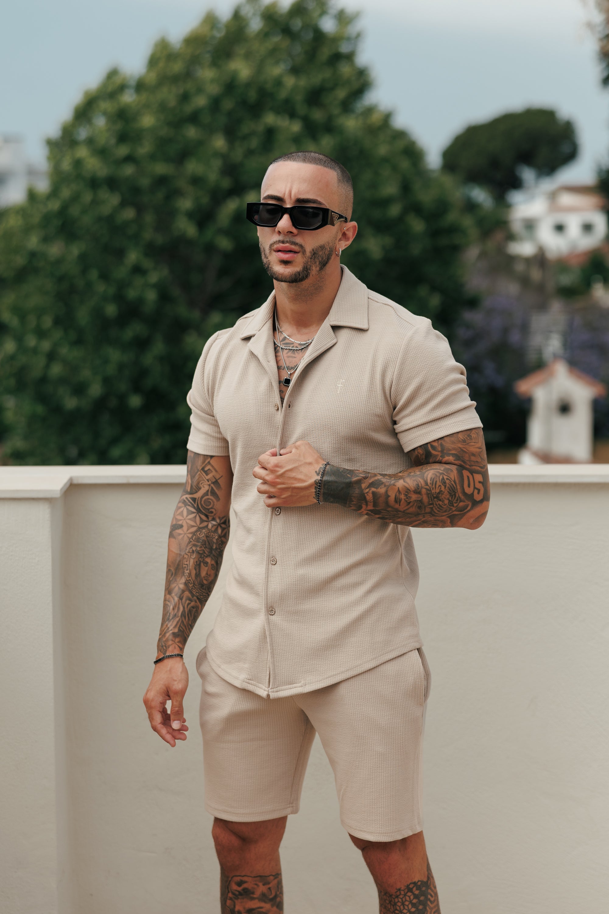 Jersey Cord Beige Shorts - FSR081