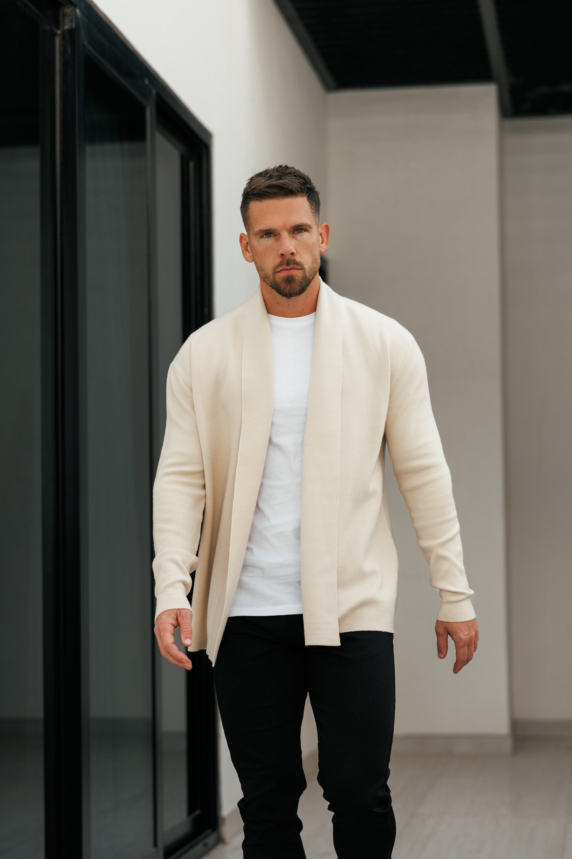 Soft Touch Shawl Cardigan Beige -  FSA003