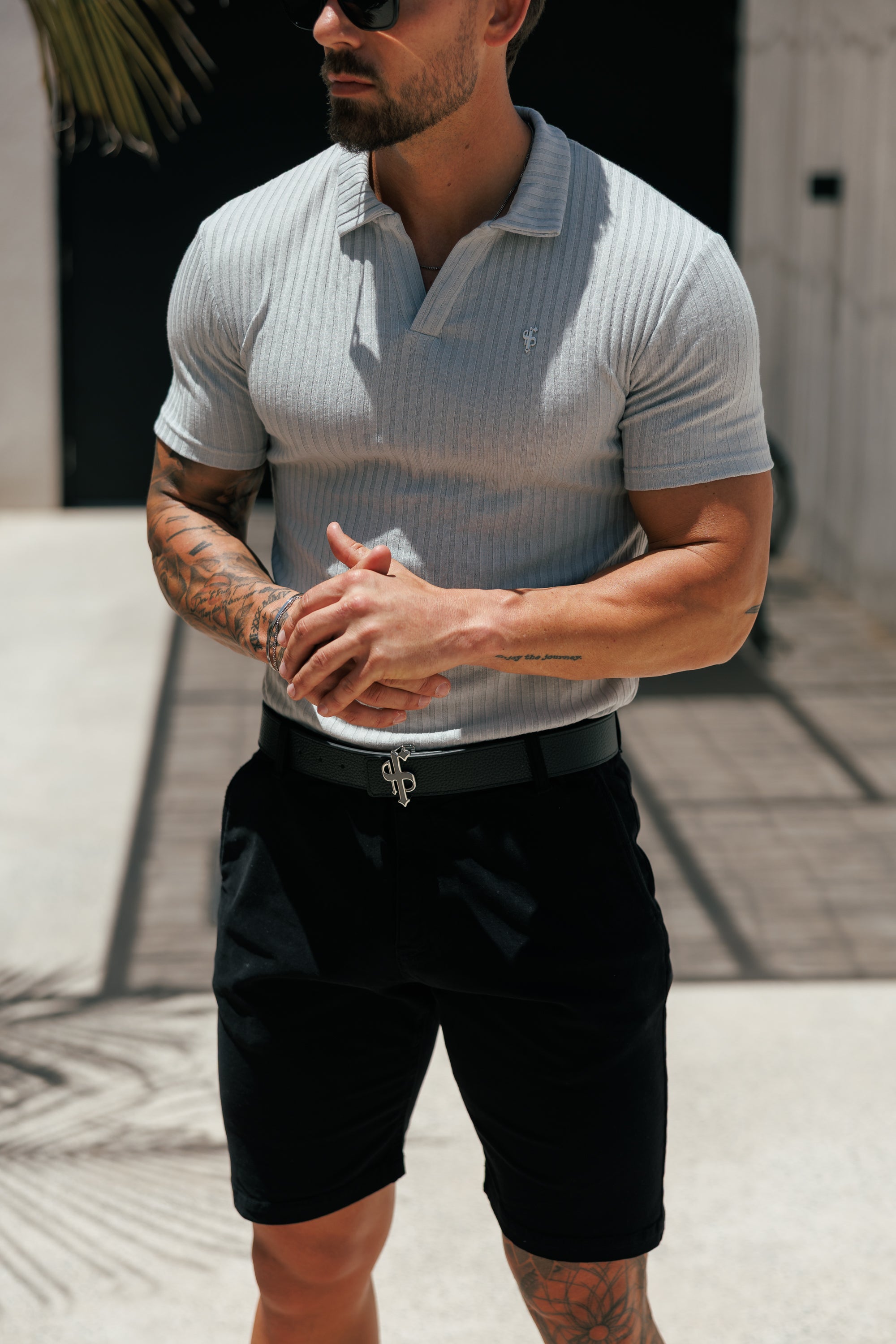 Slim Fit Black Chino Shorts - FSH266