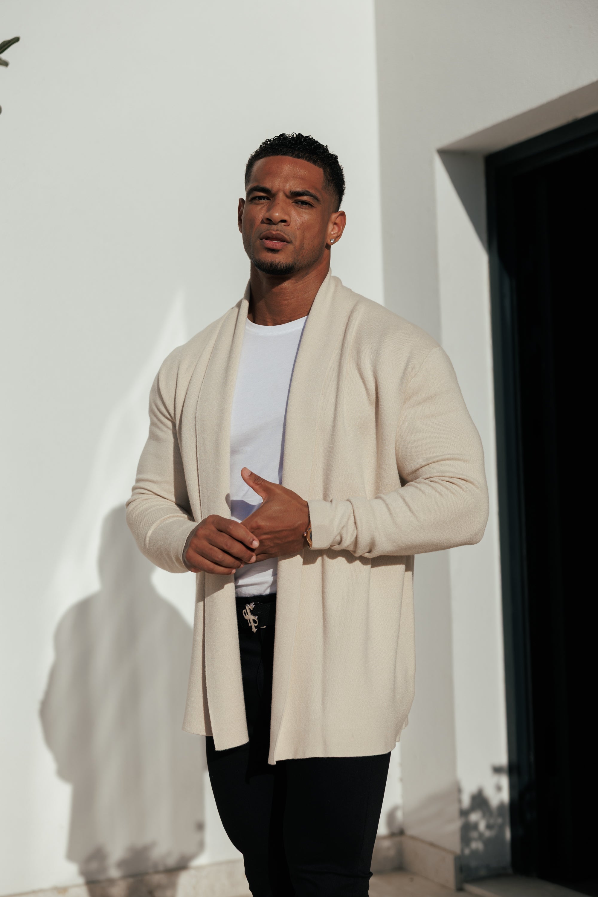 Soft Touch Shawl Cardigan Beige -  FSA003