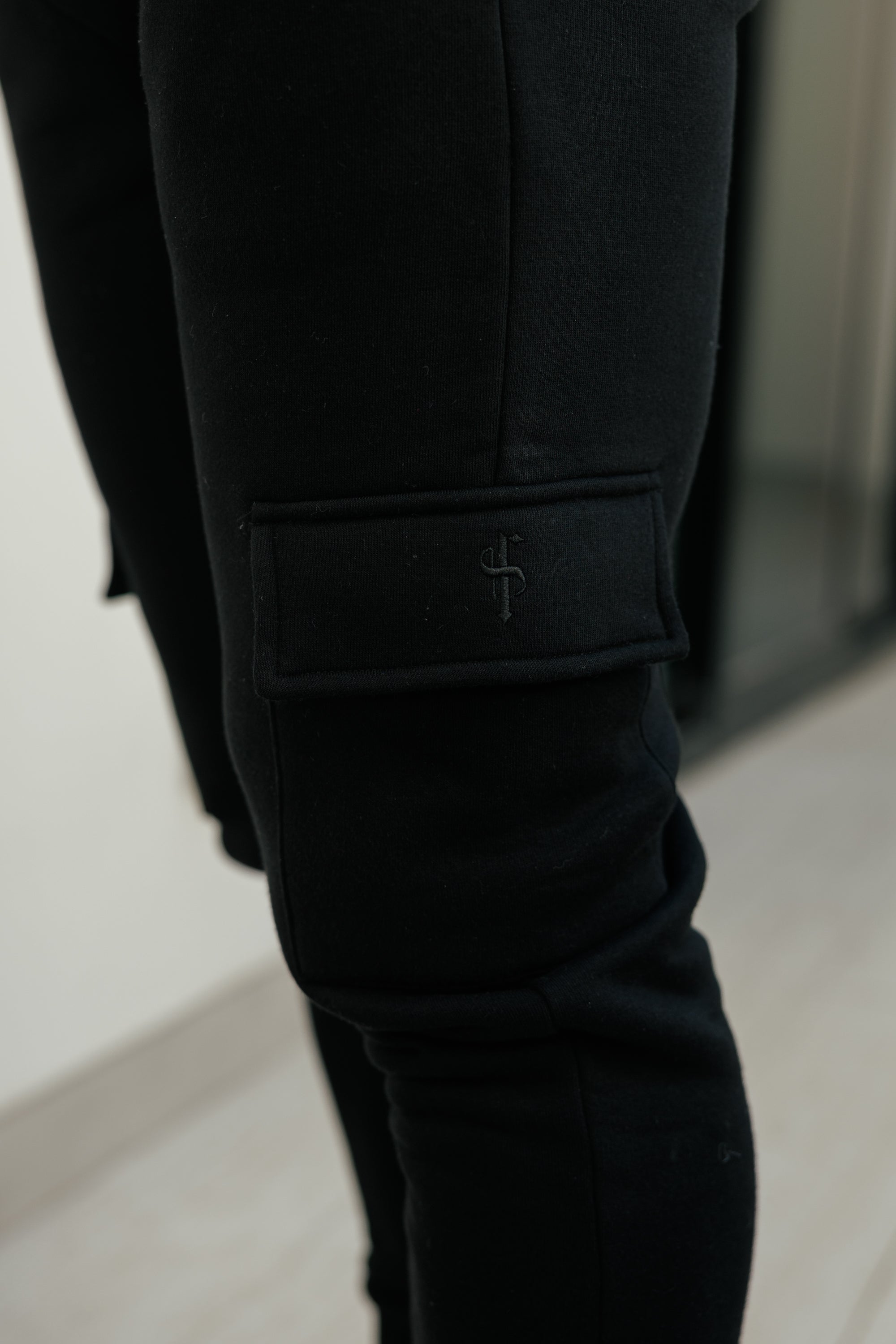 Black Cargo Tracksuit Bottoms - FSR031 (PRE ORDER 24TH AUGUST)