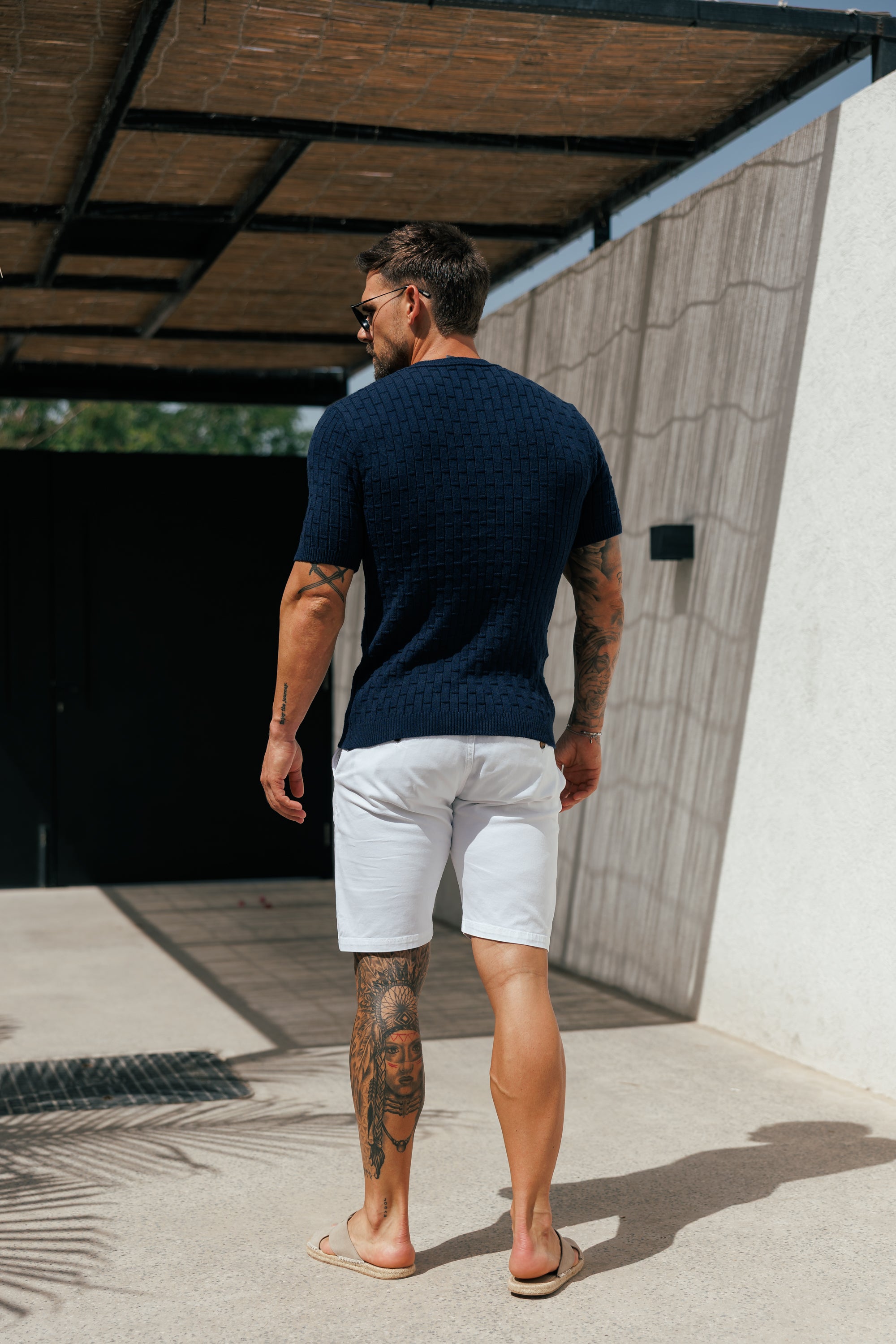 Atlantic Blue Viscose Knitted Short Sleeve T-Shirt - FSJ158