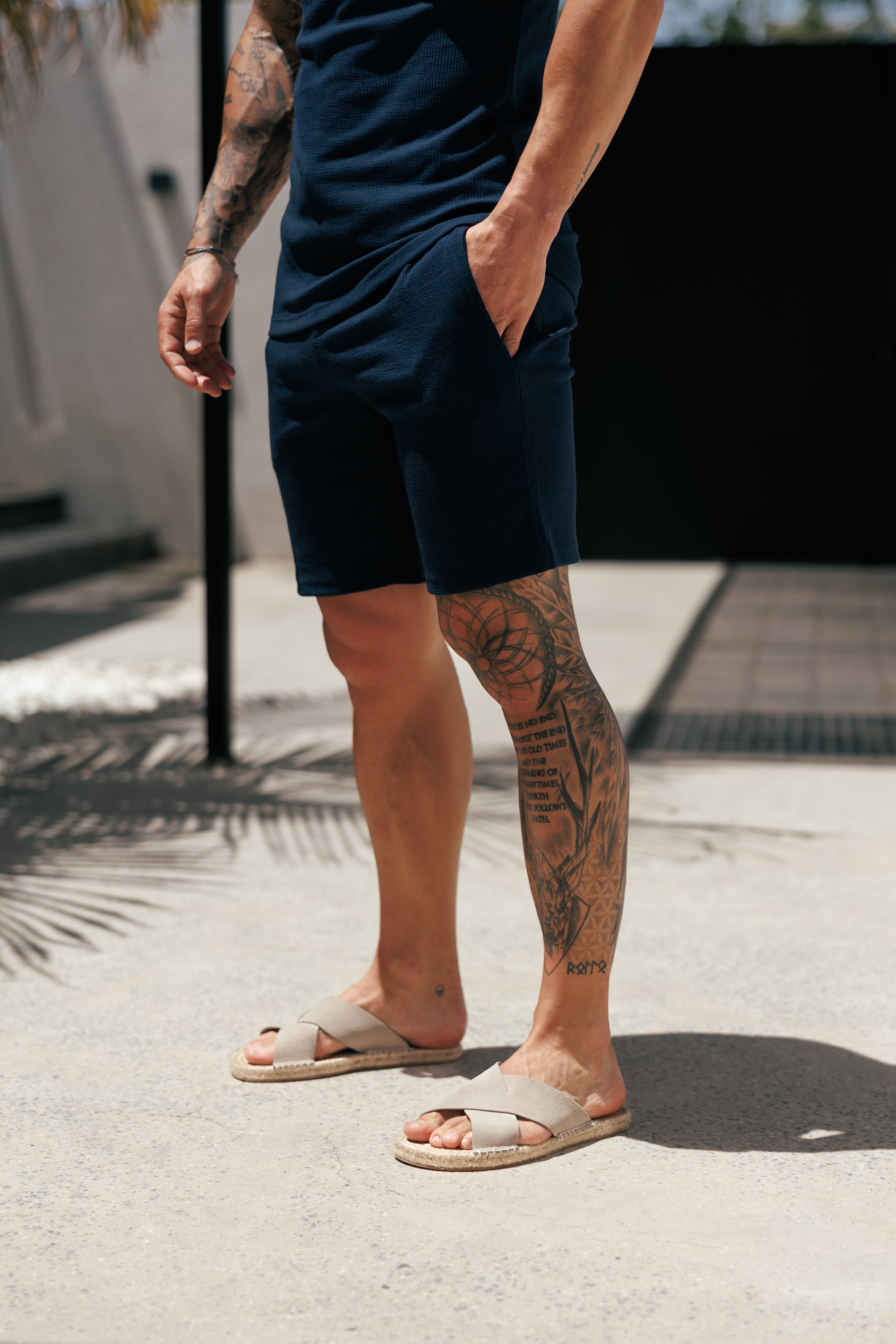 Jersey Cord Navy Shorts - FSR079 (PRE ORDER 30TH MAY)