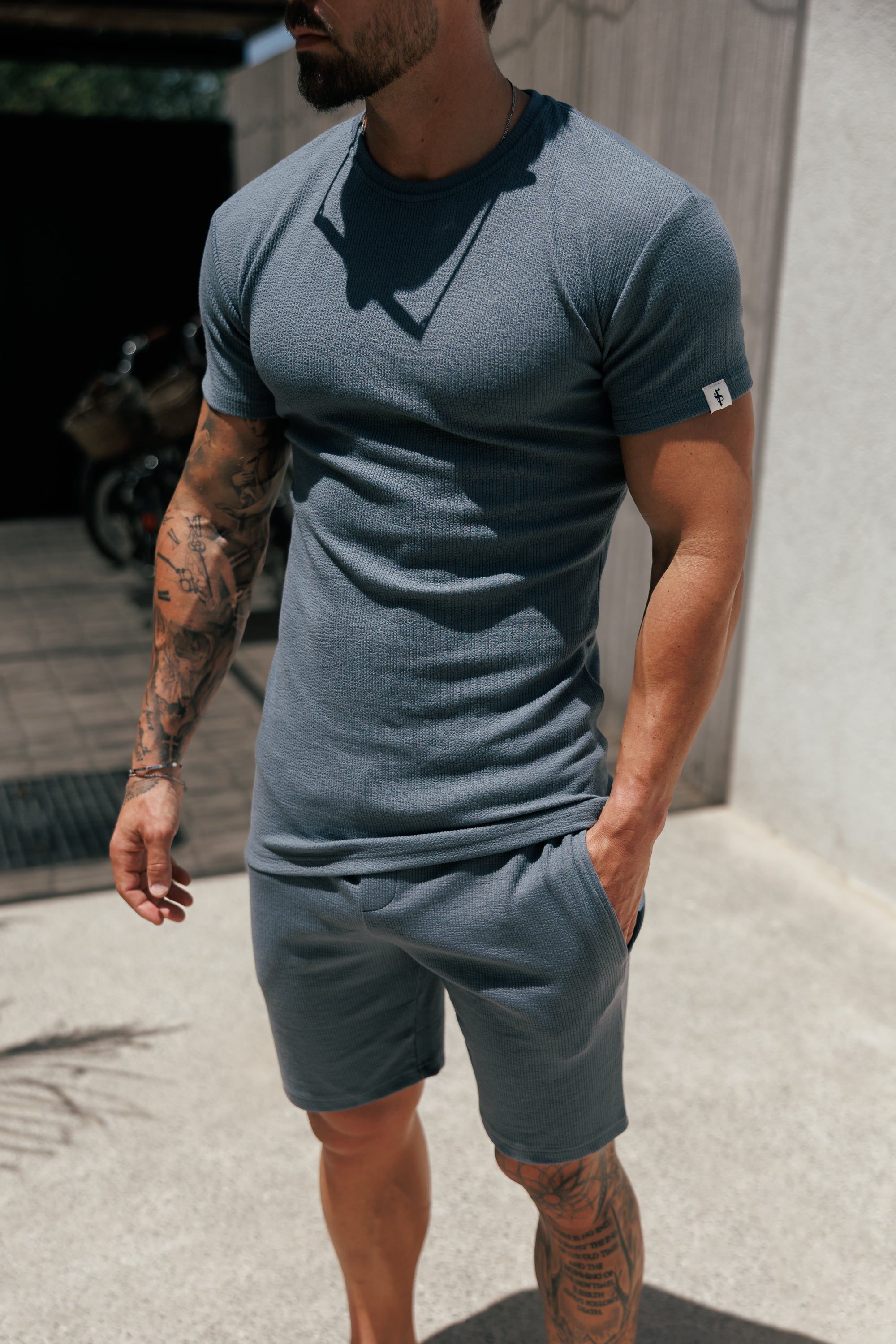 Jersey Cord Gunmetal Shorts - FSR084 (PRE ORDER 30TH MAY)