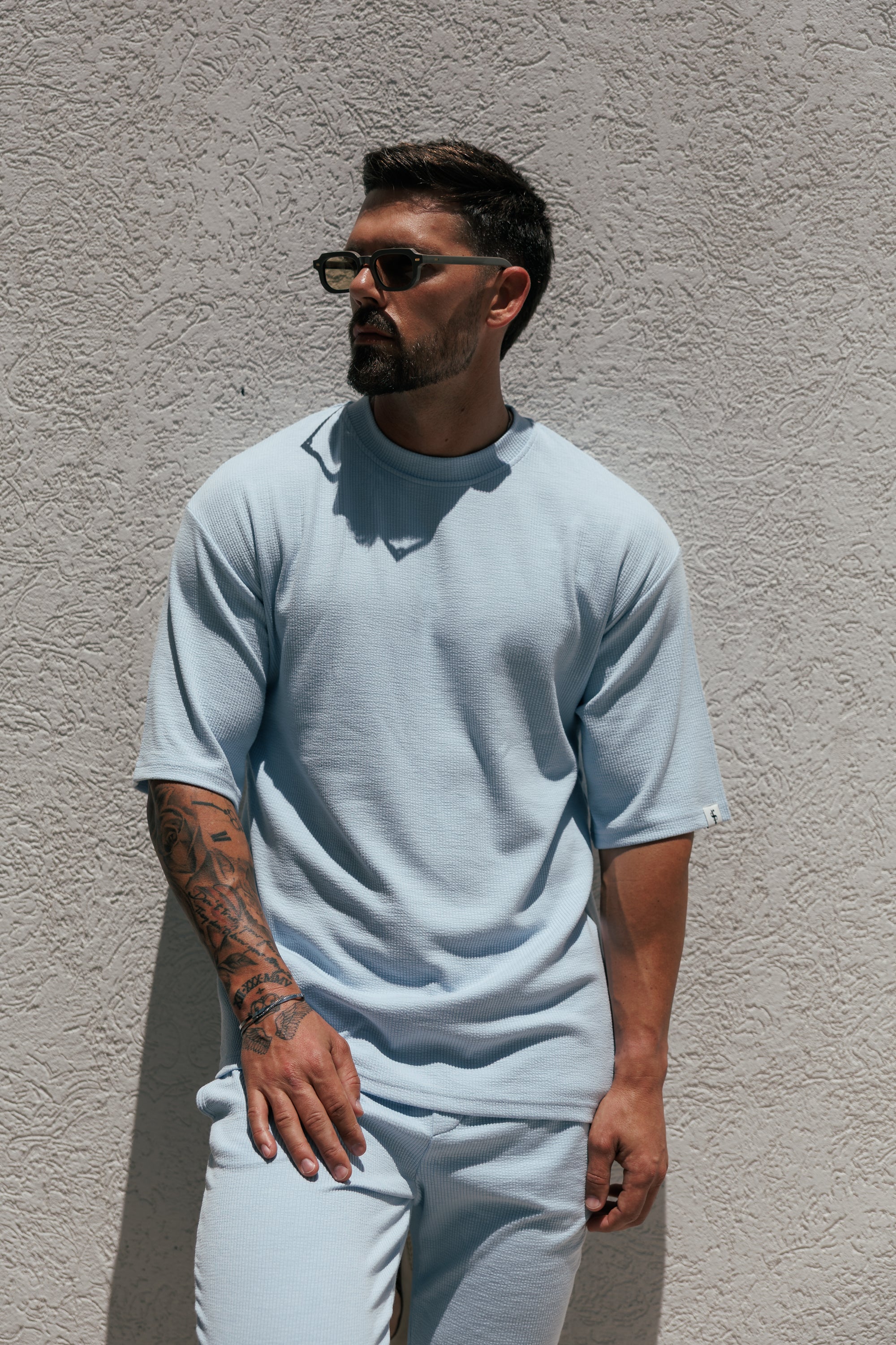 Jersey Cord Light Blue Oversized T-Shirt - FSR106 (PRE ORDER 29TH MAY)