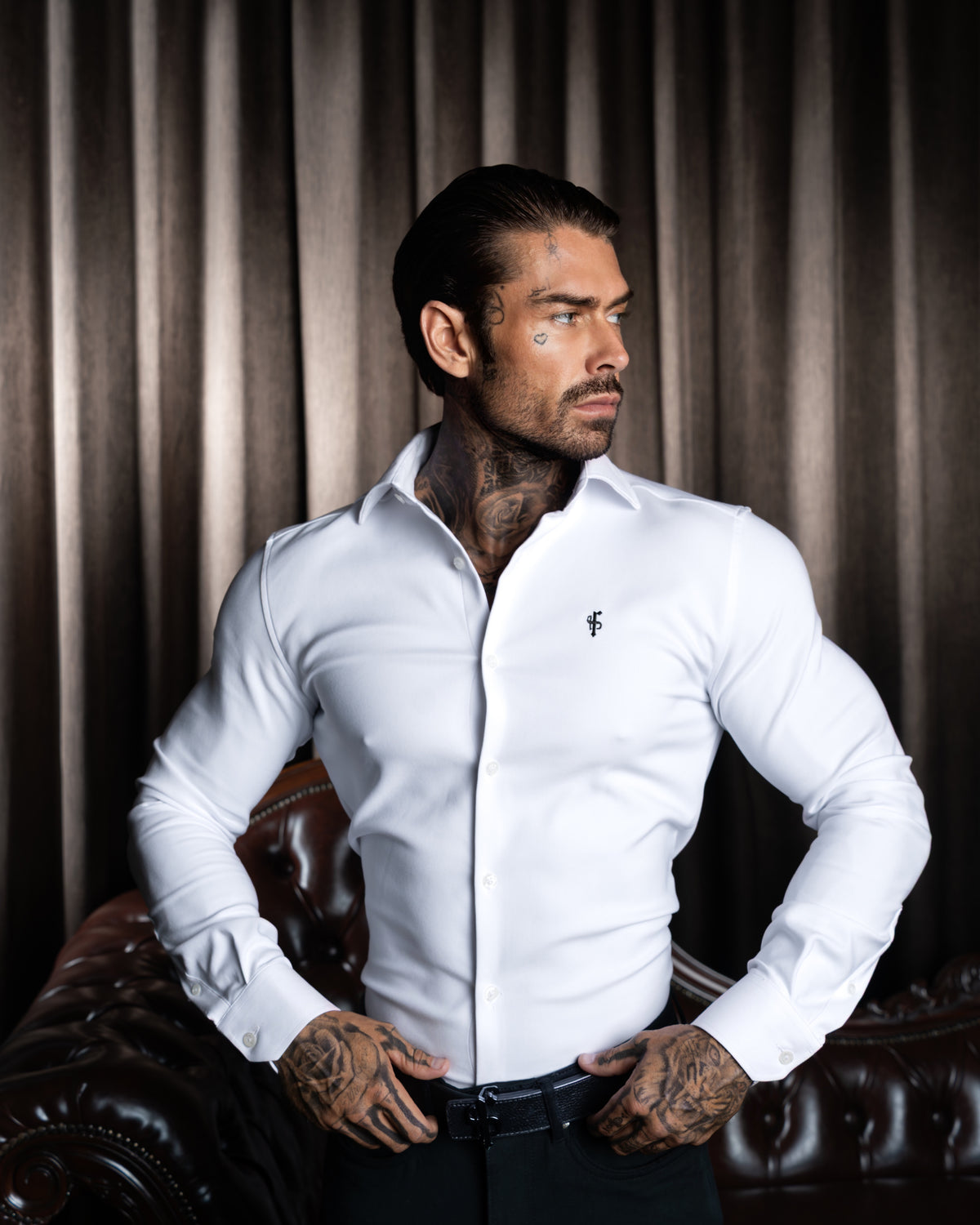 Classic Scuba White Long Sleeve Stretch with Cutaway Collar - FS1240 (PRE ORDER 12TH NOVEMBER)