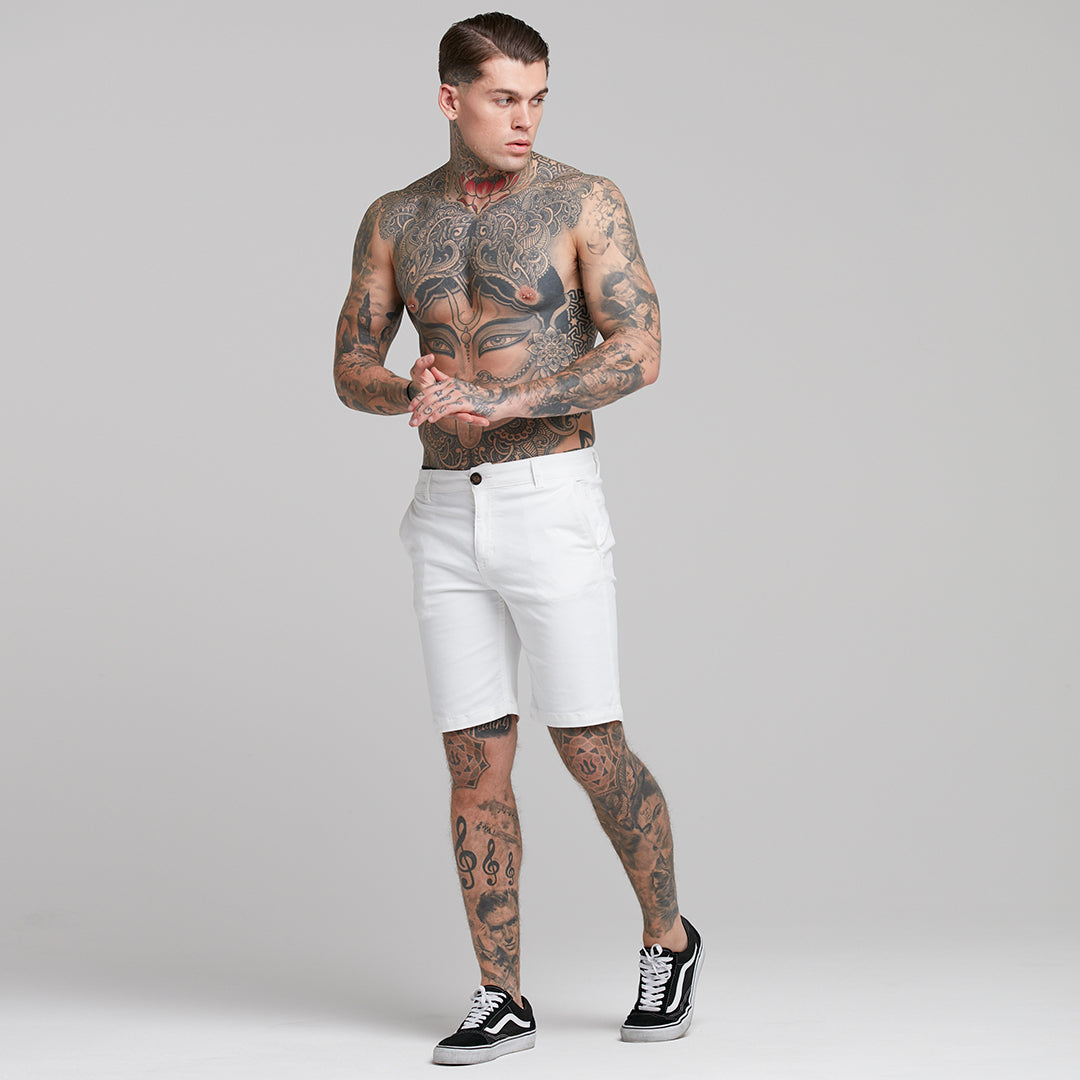 Slim Fit Ecru Chino Shorts - FSH228