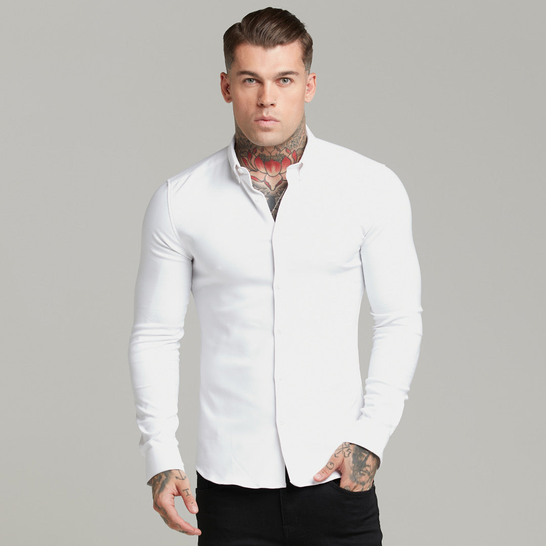 Super Slim Scuba White Long Sleeve Stretch - FS613 (PRE ORDER 30TH AUGUST)
