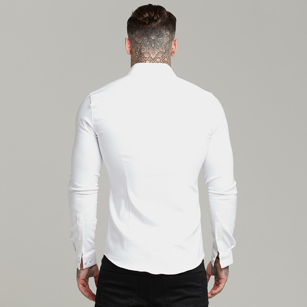 Super Slim Scuba White Long Sleeve Stretch - FS613 (PRE ORDER 30TH AUGUST)