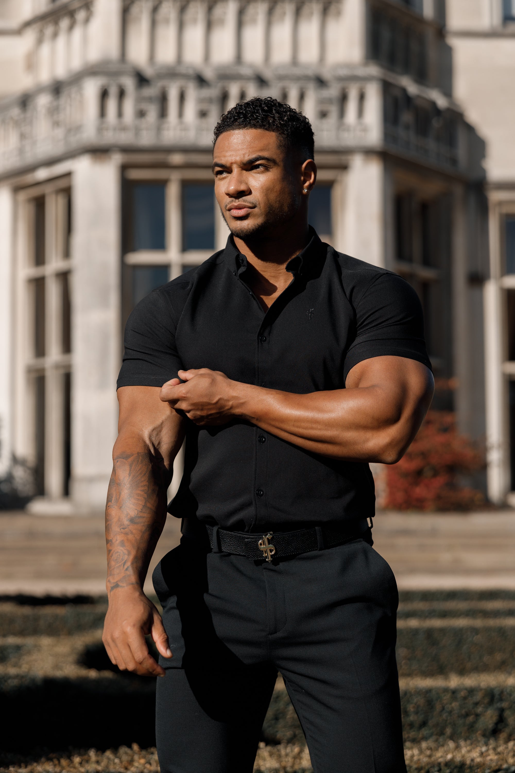 Super Slim Scuba Black Short Sleeve Stretch - FS830