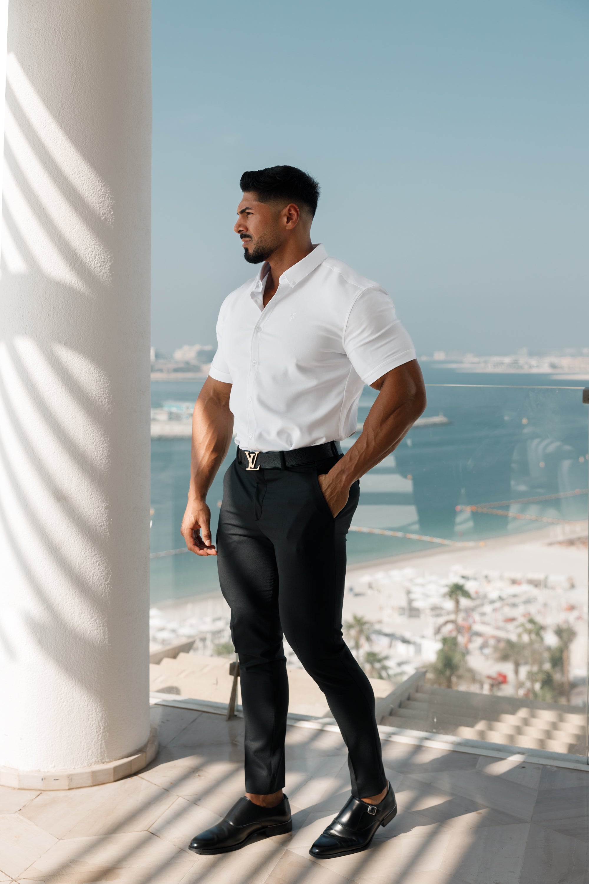 Super Slim Scuba White Short Sleeve Stretch - FS828 (PRE ORDER 30TH AUGUST)