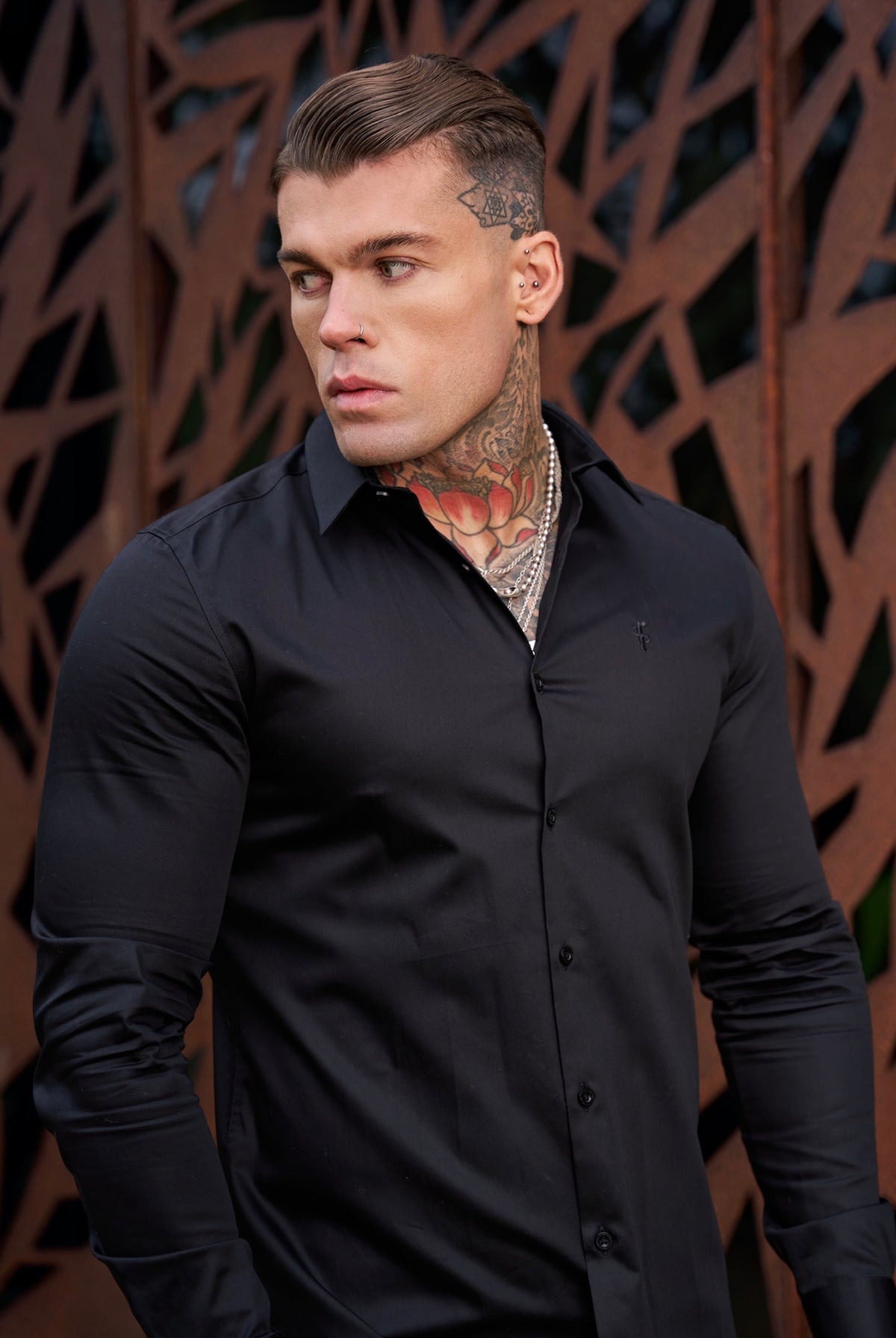 Classic Black Luxe Egyptian Cotton Relaxed Fit - FSR213 (PRE ORDER 11TH OCTOBER)