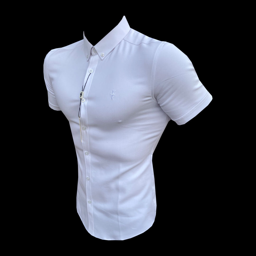 Super Slim Scuba White Short Sleeve Stretch - FS828 (PRE ORDER 30TH AUGUST)