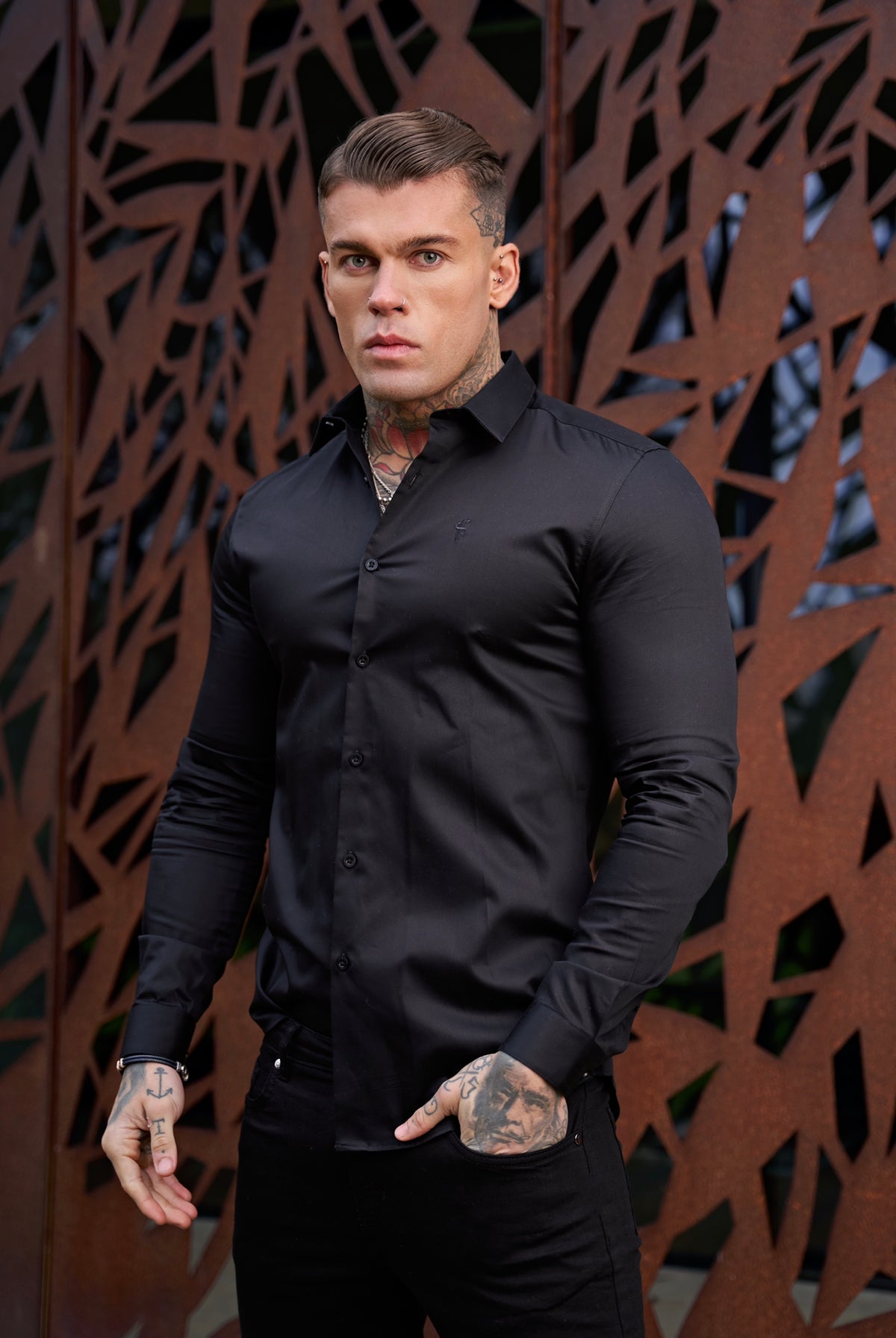 Classic Black Luxe Egyptian Cotton Relaxed Fit - FSR213 (PRE ORDER 11TH OCTOBER)