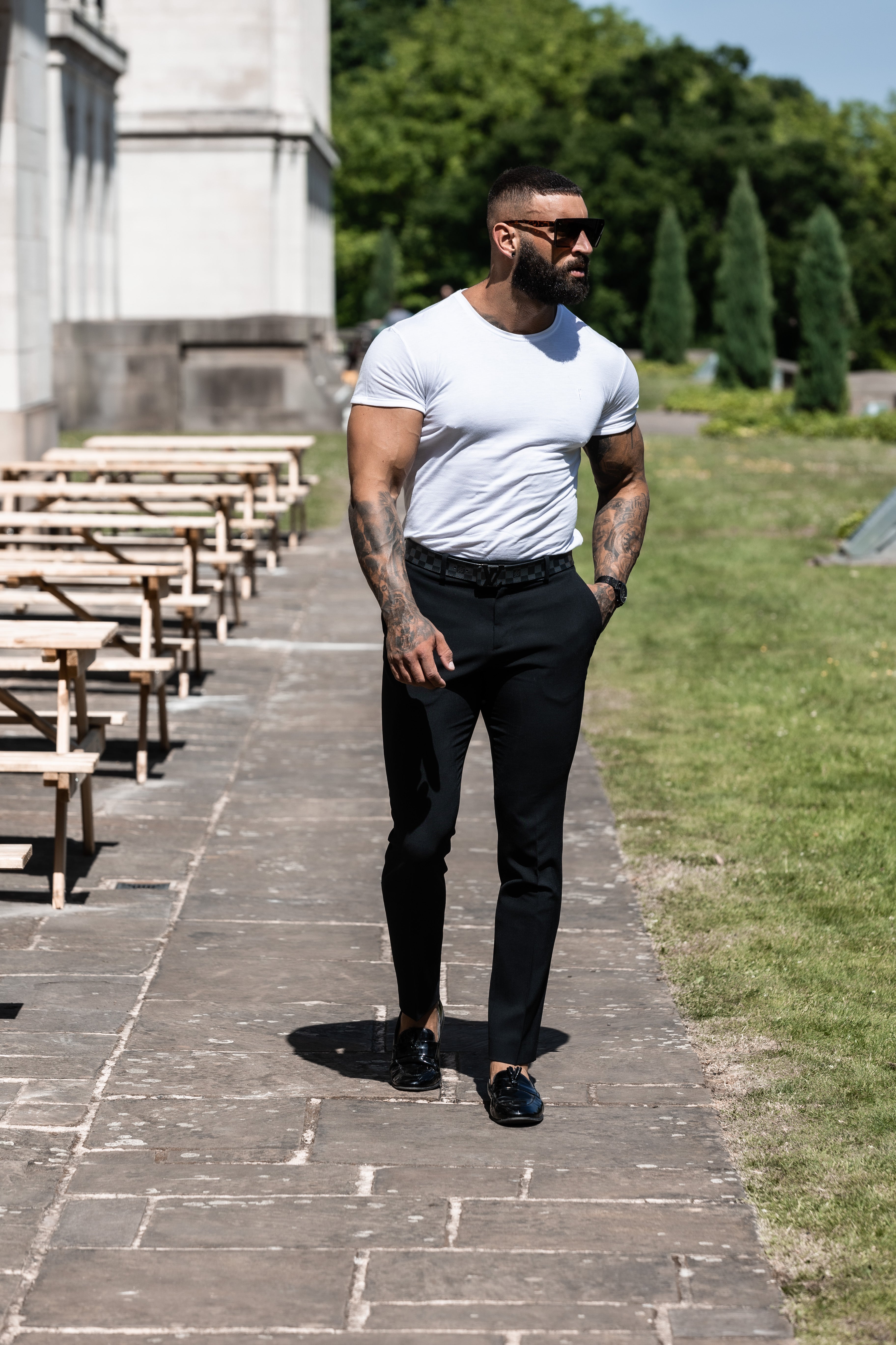 Relaxed Formal Black Stretch Trousers - FSTR001 RELAXED